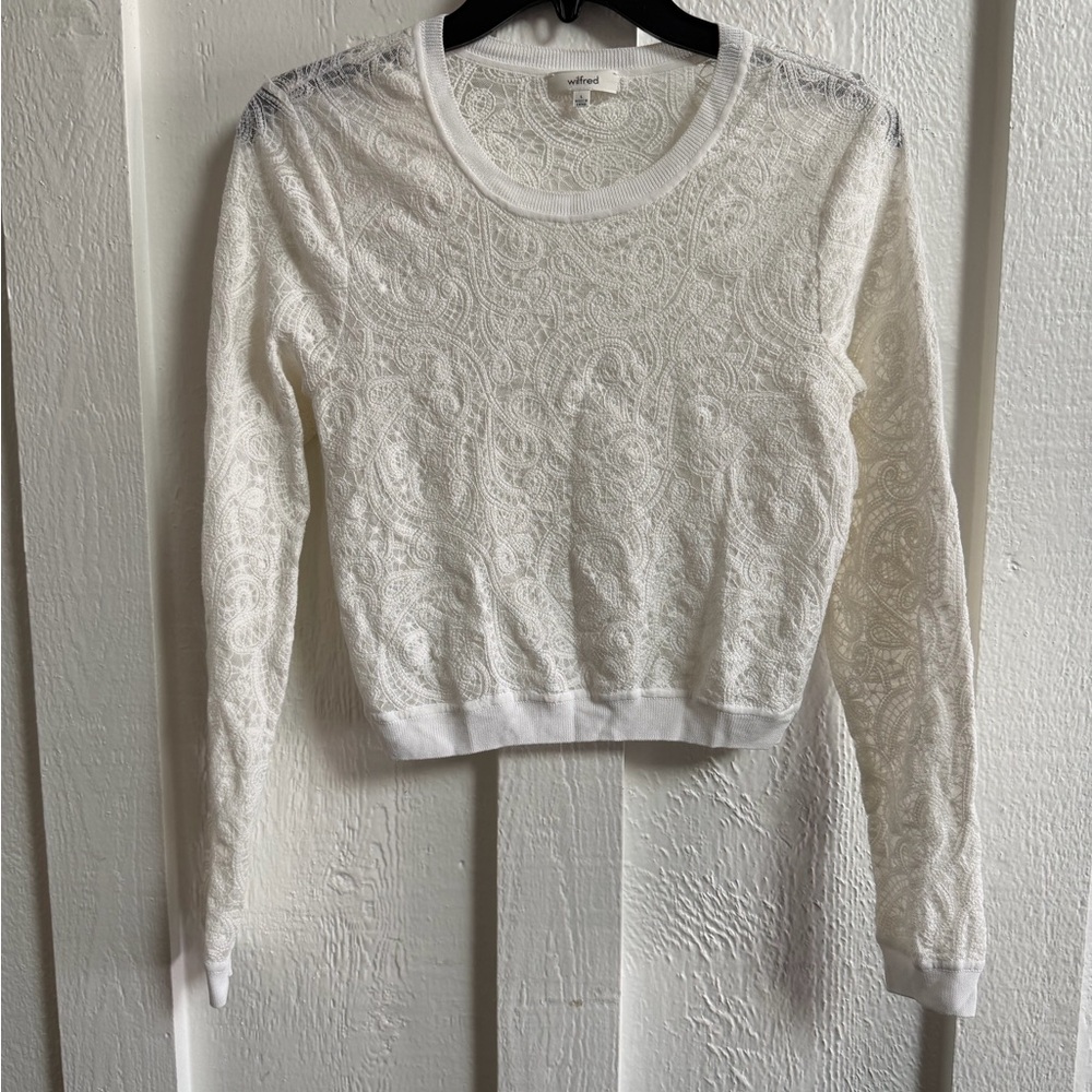 Wilfred Aritiza White Lace Top - large